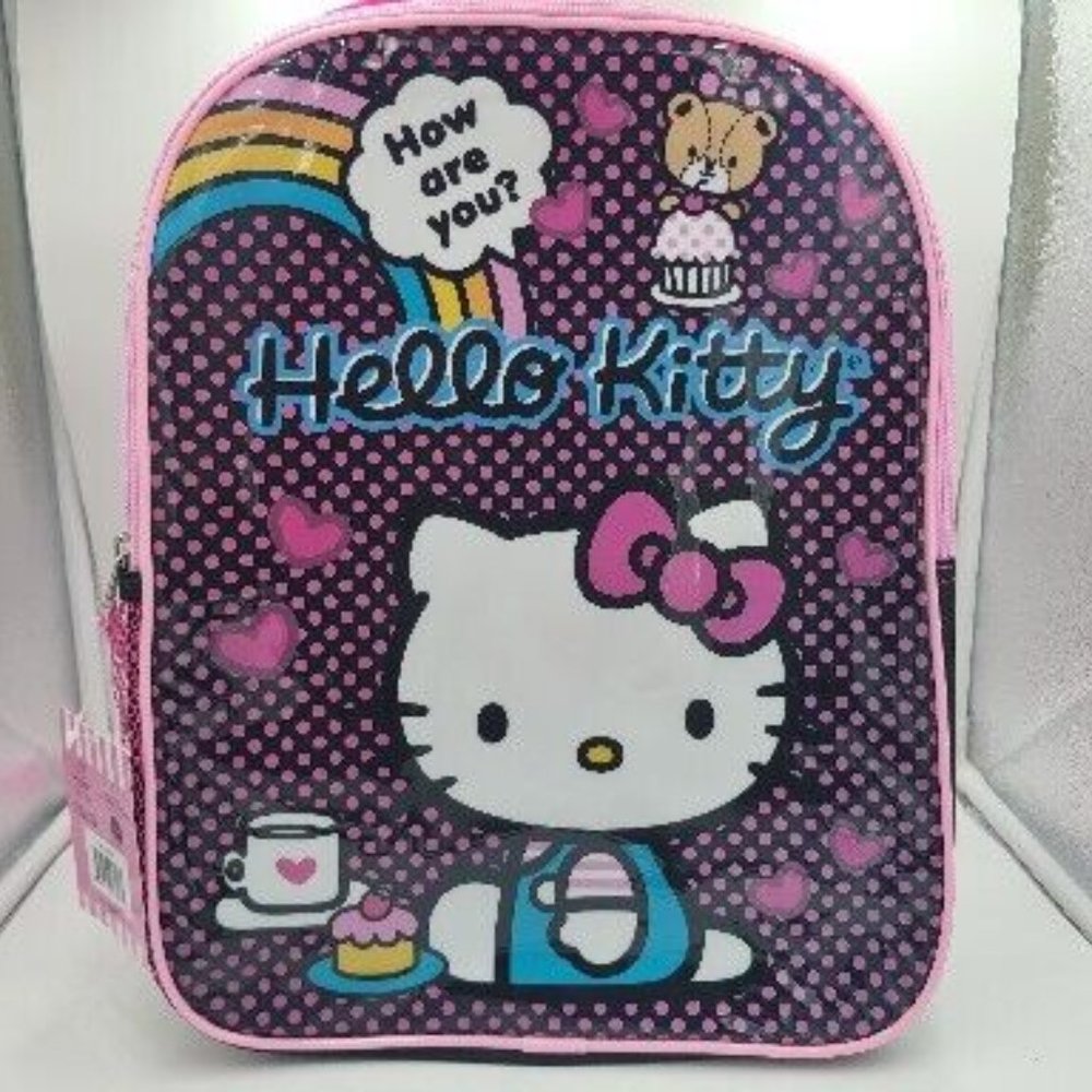 New Sanrio Hello Kitty Tea Party and Friends Girls School Backpack 15" x 12"x 5"